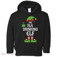 Tea Drinking Elf Family Matching Group Christmas Toddler Hoodie thumb 0