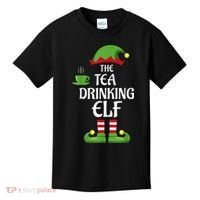 Tea Drinking Elf Family Matching Group Christmas Kids T-Shirt thumb 0