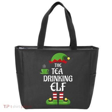 Tea Drinking Elf Family Matching Group Christmas Tote Bag