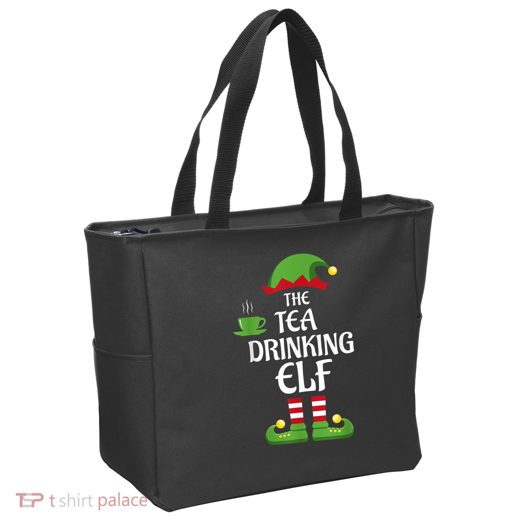 Tea Drinking Elf Family Matching Group Christmas Tote Bag