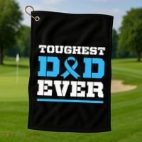 Toughest Dad Ever Prostate Cancer Awareness Support Golf Towel thumb 1
