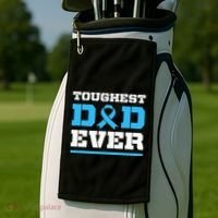 Toughest Dad Ever Prostate Cancer Awareness Support Golf Towel thumb 2