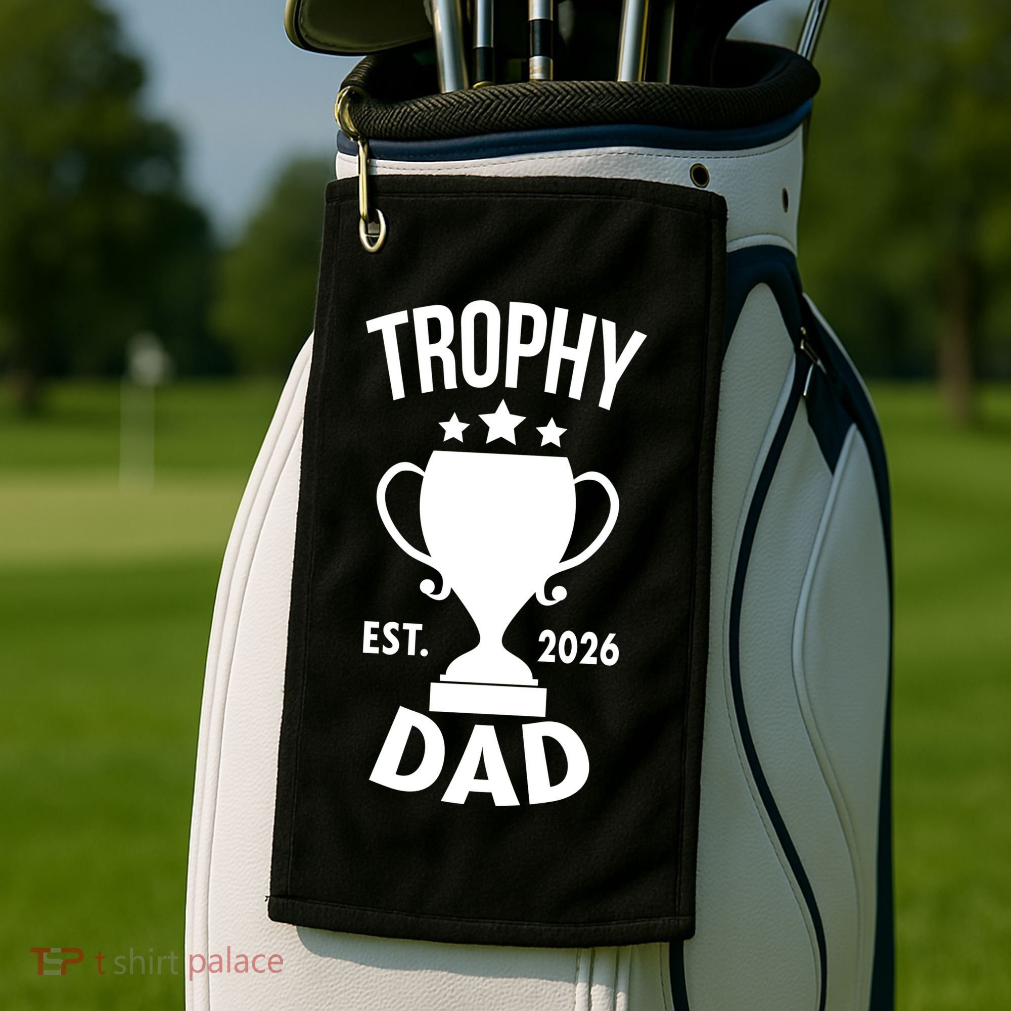 Trophy Dad Est 2026 Golf Towel