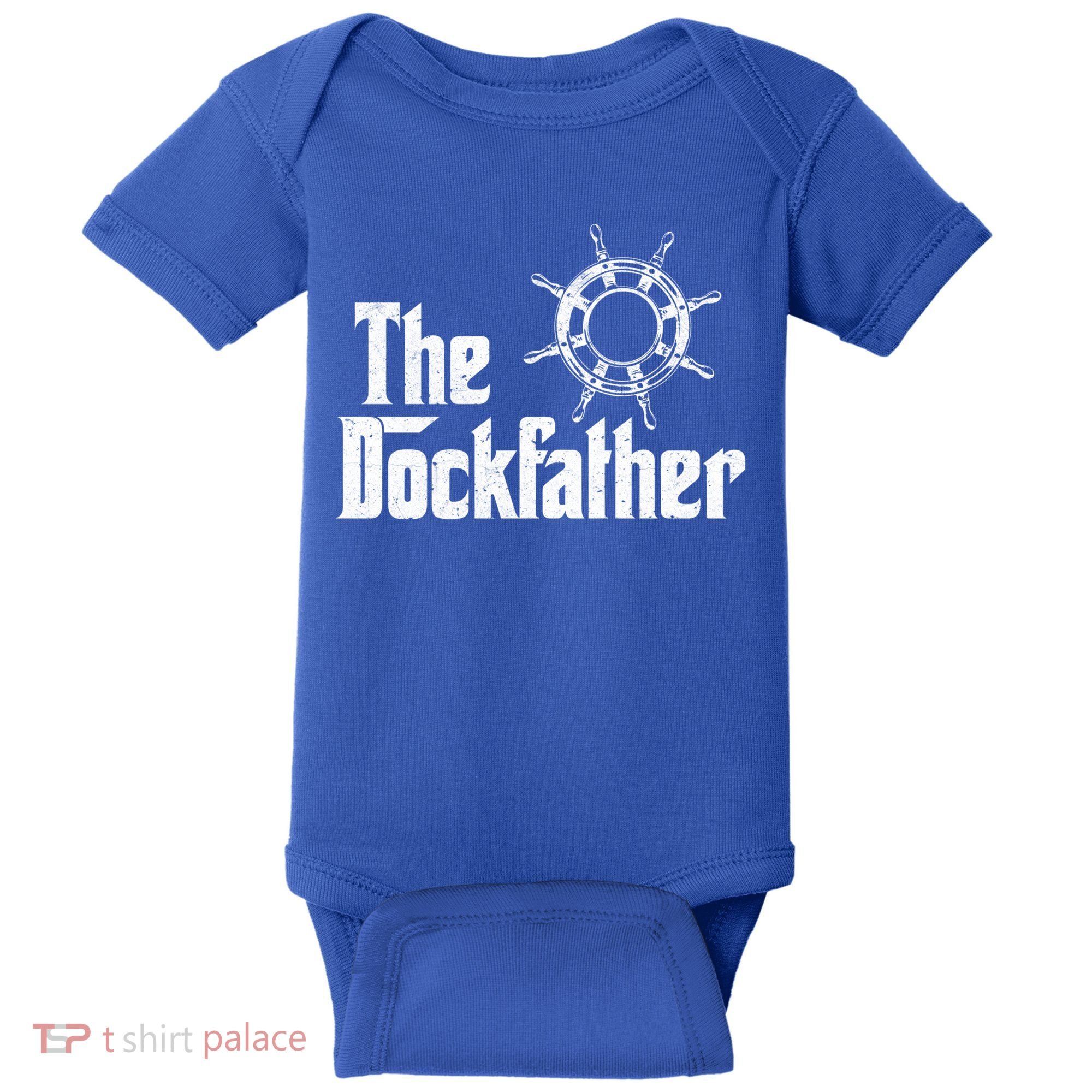 The Dockfather Funny Boating Fishing Boat Dad Captain Boater Meaningful Gift Baby Bodysuit
