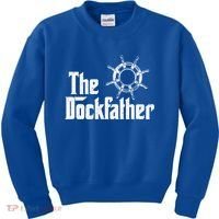 The Dockfather Funny Boating Fishing Boat Dad Captain Boater Meaningful Gift Kids Sweatshirt thumb 0