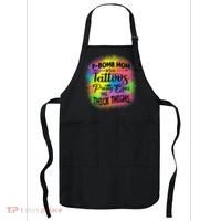 Tie Dye F Bomb Mom With Tattoos Pretty Eyes And Thick Thighs Apron thumb 0