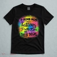Tie Dye F Bomb Mom With Tattoos Pretty Eyes And Thick Thighs T-Shirt thumb 5
