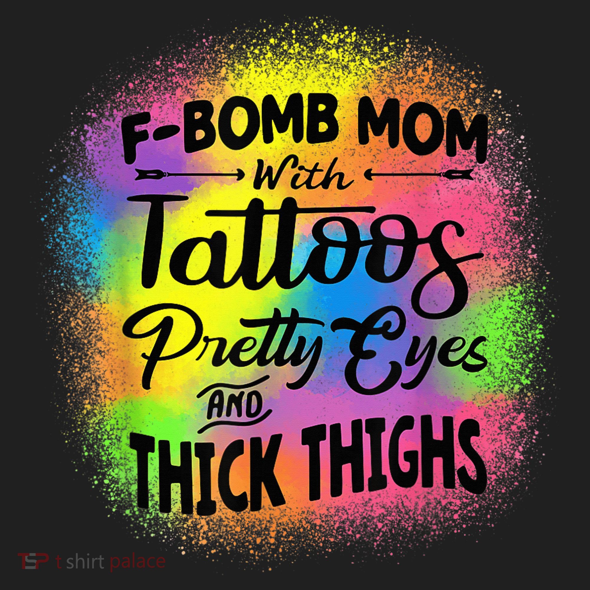 Tie Dye F Bomb Mom With Tattoos Pretty Eyes And Thick Thighs Beanie