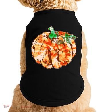 Tie Dye Fall Autumn Pumpkins Doggie Tank