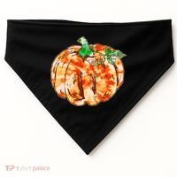Tie Dye Fall Autumn Pumpkins USA-Made Doggie Bandana thumb 0