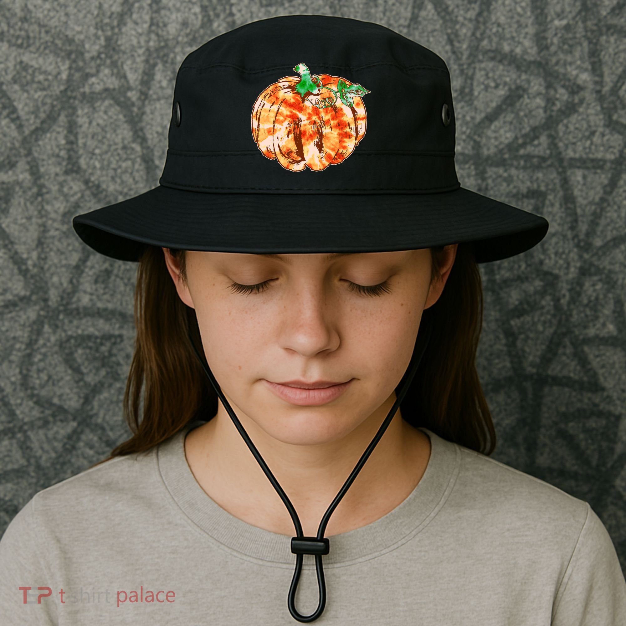 Tie Dye Fall Autumn Pumpkins Bucket Hat