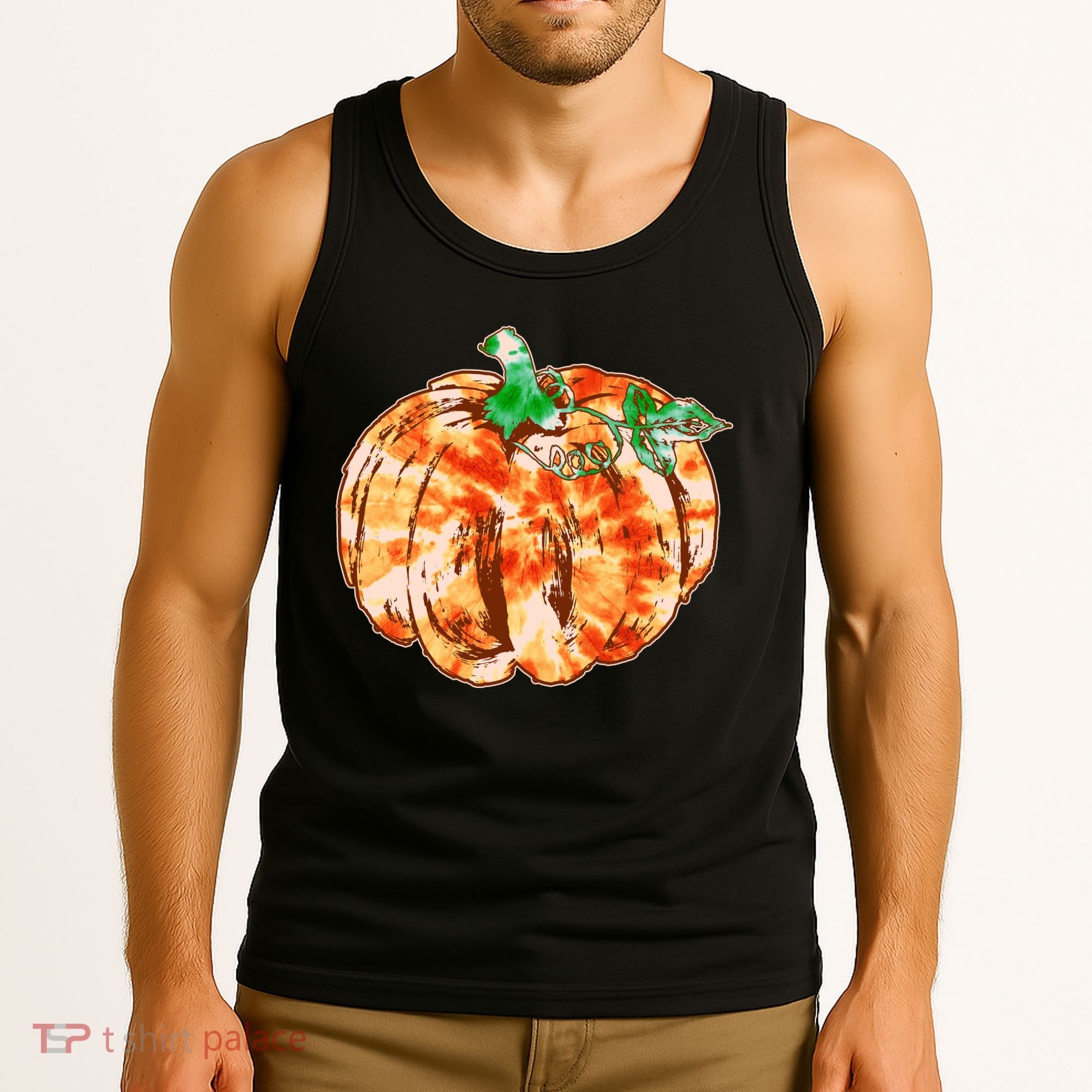 Tie Dye Fall Autumn Pumpkins Tank Top