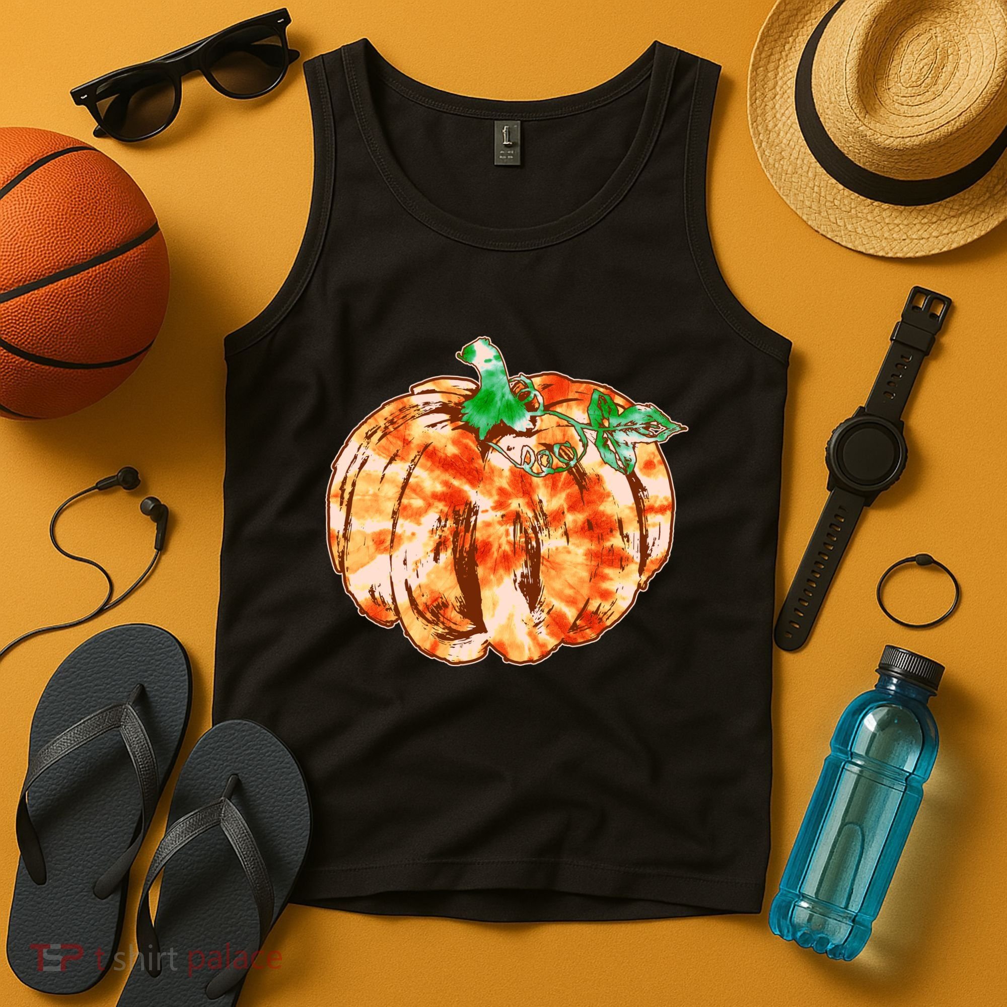Tie Dye Fall Autumn Pumpkins Tank Top