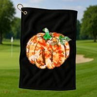 Tie Dye Fall Autumn Pumpkins Golf Towel thumb 1