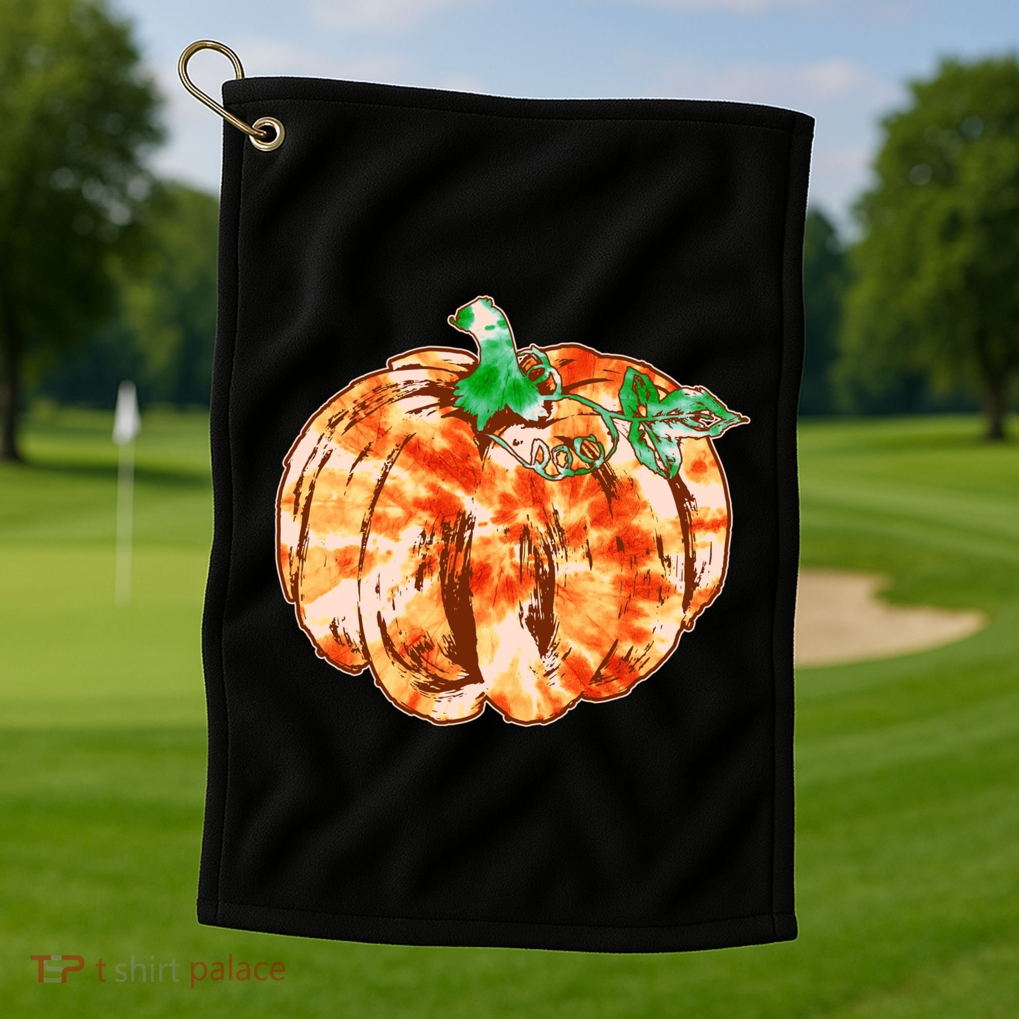Tie Dye Fall Autumn Pumpkins Golf Towel