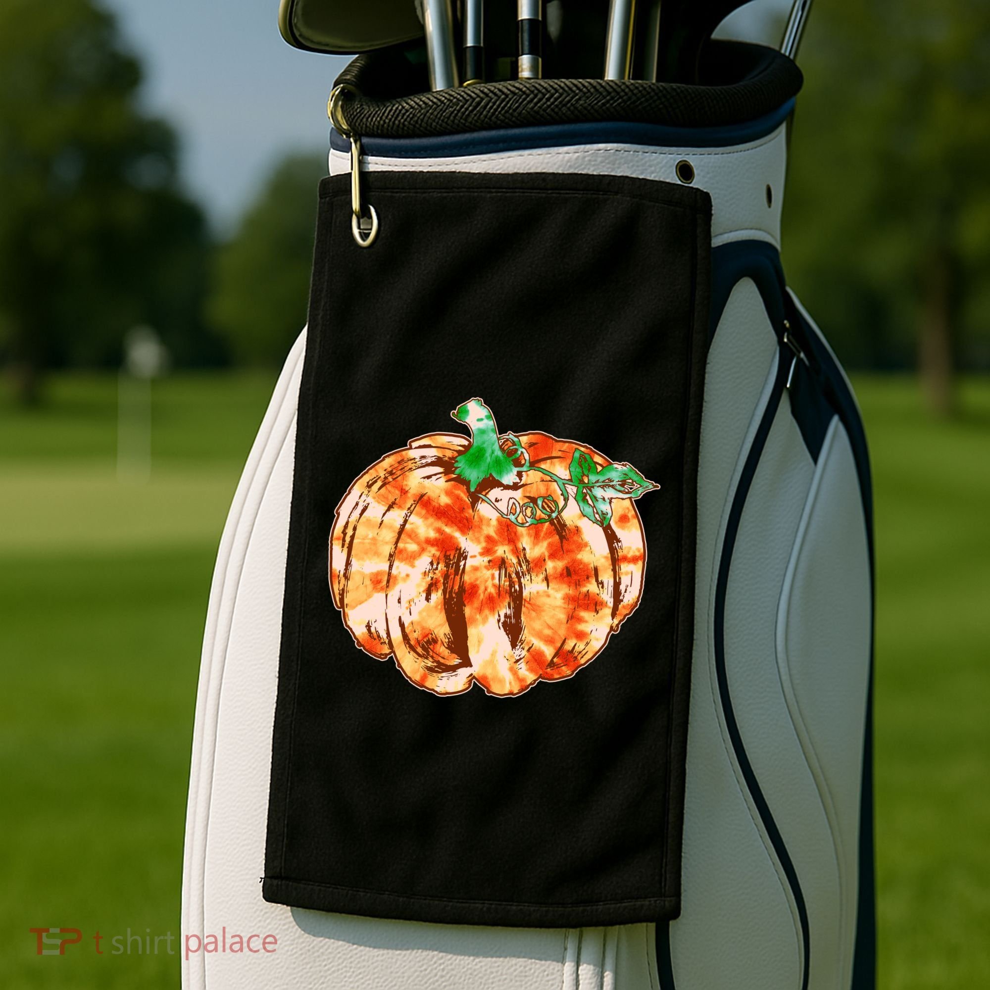 Tie Dye Fall Autumn Pumpkins Golf Towel