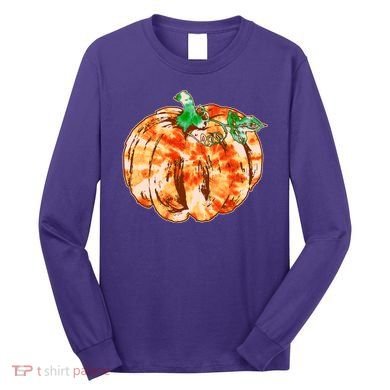 Tie Dye Fall Autumn Pumpkins Long Sleeve Shirt