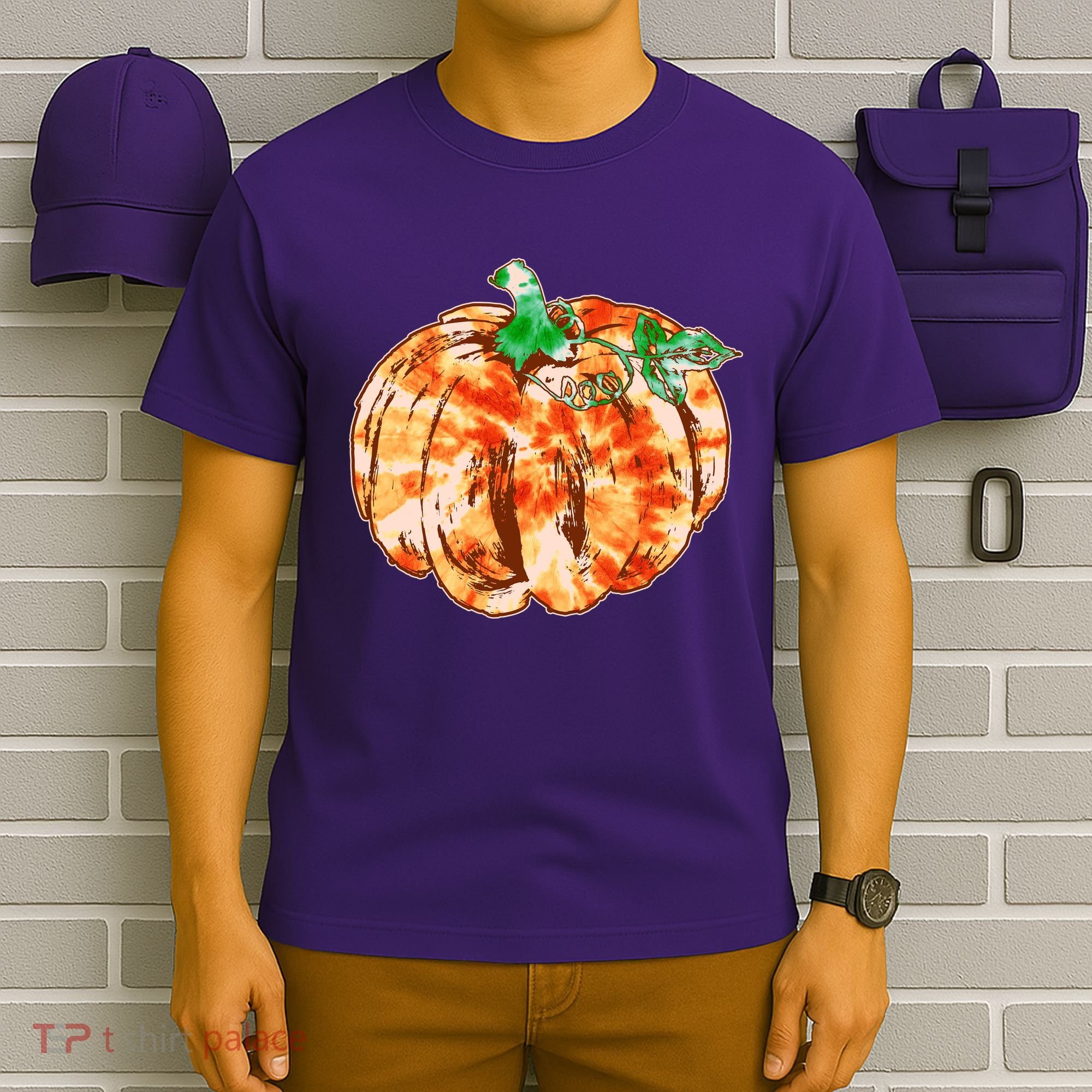 Tie Dye Fall Autumn Pumpkins T-Shirt