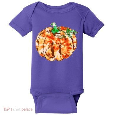 Tie Dye Fall Autumn Pumpkins Baby Bodysuit