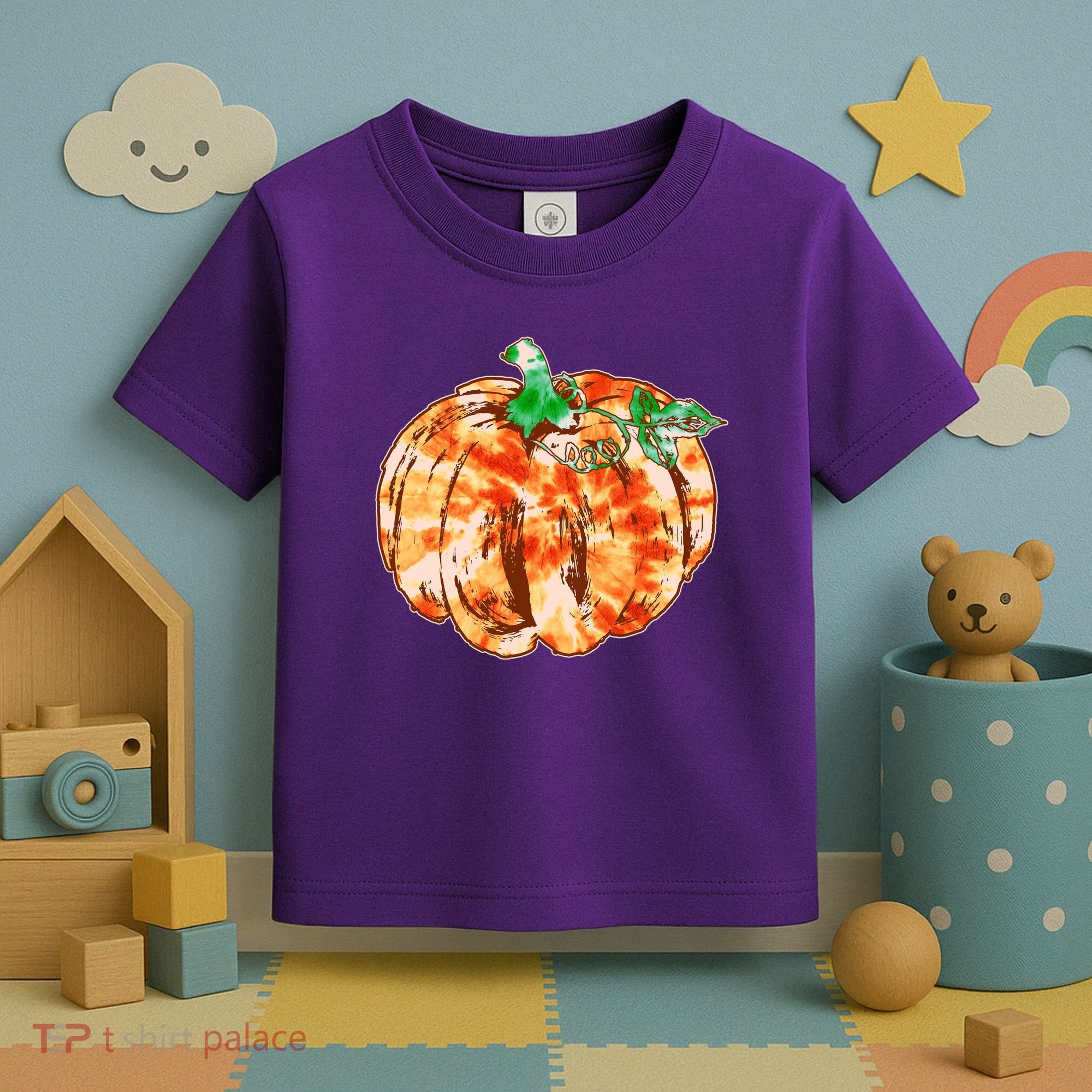 Tie Dye Fall Autumn Pumpkins Toddler T-Shirt