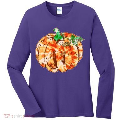 Tie Dye Fall Autumn Pumpkins Women's Long Sleeve Shirt