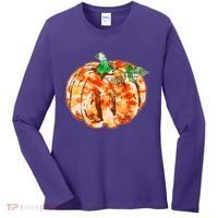 Tie Dye Fall Autumn Pumpkins Women's Long Sleeve Shirt thumb 0