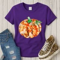 Tie Dye Fall Autumn Pumpkins Women's T-Shirt thumb 3