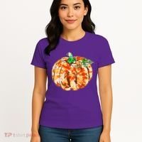 Tie Dye Fall Autumn Pumpkins Women's T-Shirt thumb 4
