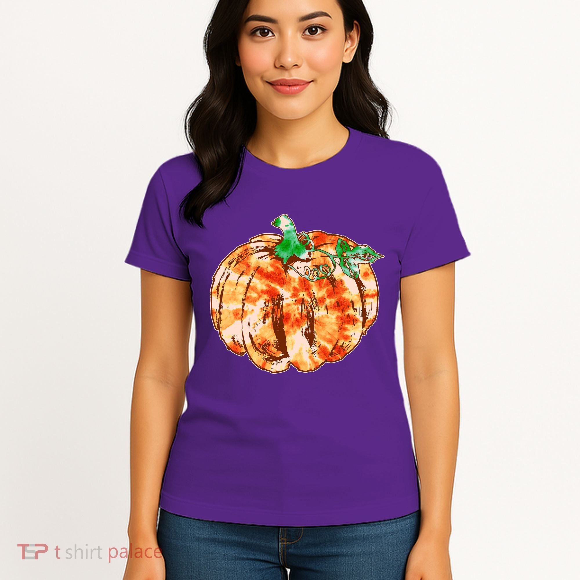 Tie Dye Fall Autumn Pumpkins Women's T-Shirt