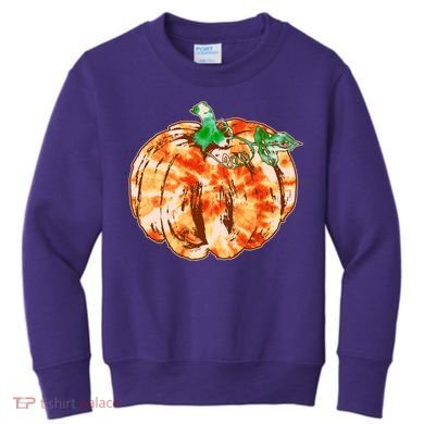 Tie Dye Fall Autumn Pumpkins Kids Sweatshirt