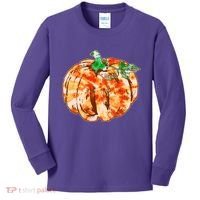 Tie Dye Fall Autumn Pumpkins Kids Long Sleeve Shirt thumb 0