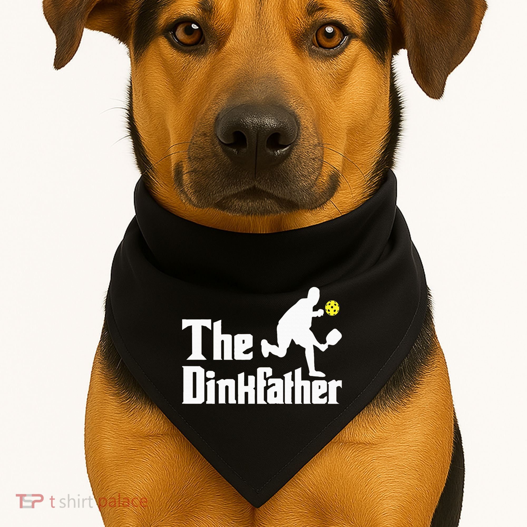 The Dinkfather Funny Pickleball Player Paddleball Lover USA-Made Doggie Bandana