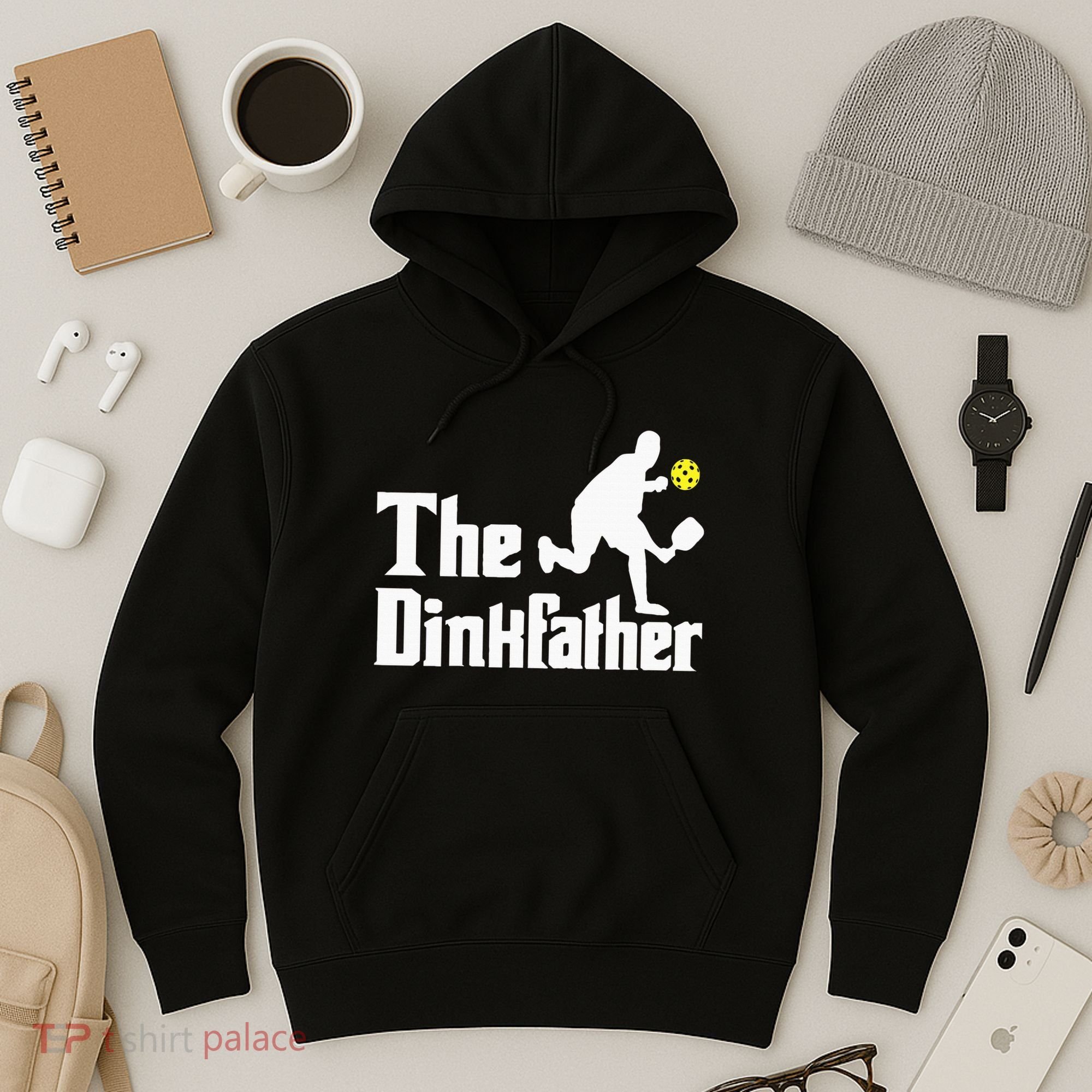 The Dinkfather Funny Pickleball Player Paddleball Lover Hoodie