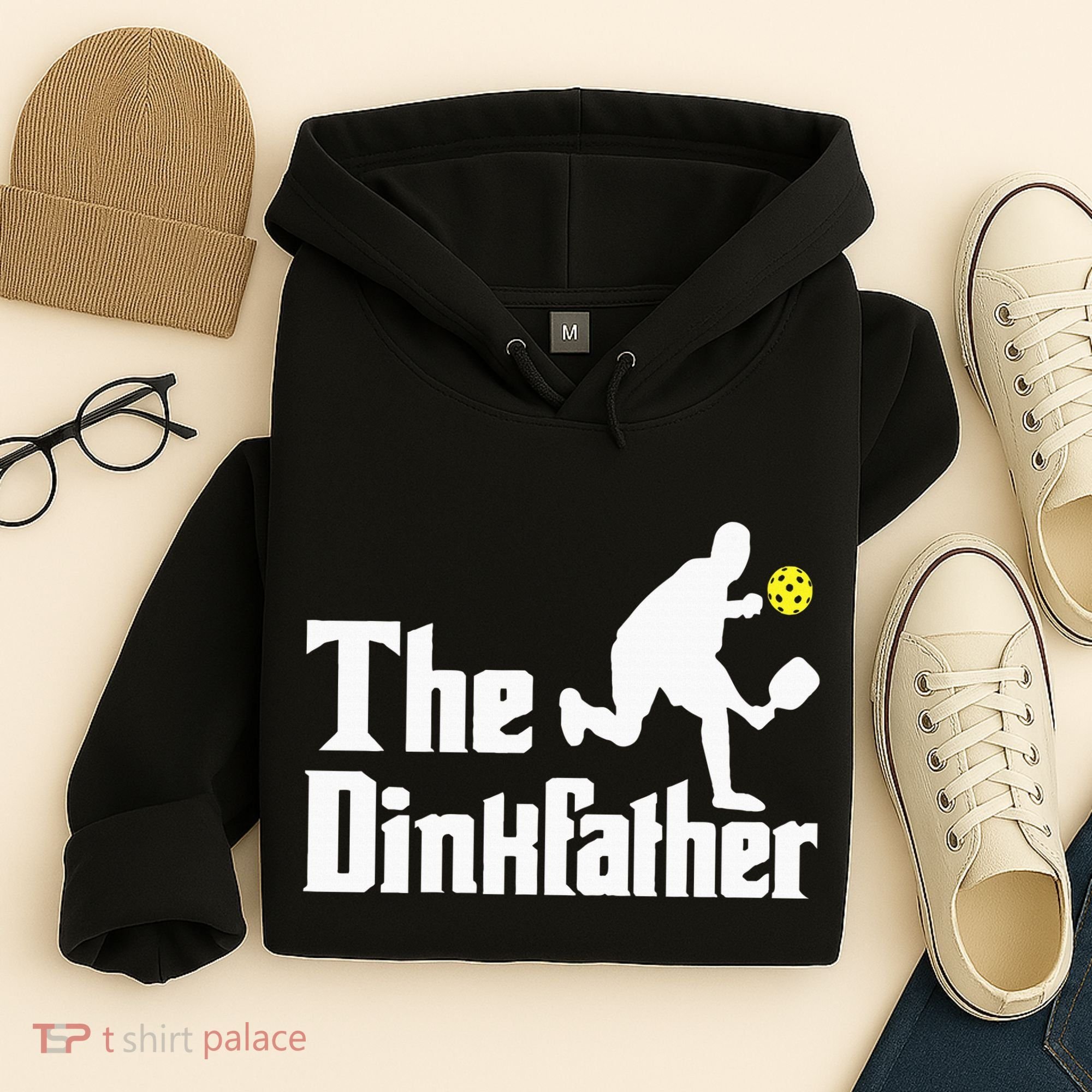 The Dinkfather Funny Pickleball Player Paddleball Lover Hoodie
