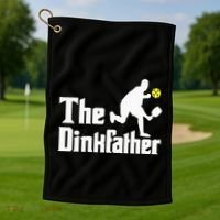 The Dinkfather Funny Pickleball Player Paddleball Lover Golf Towel thumb 1