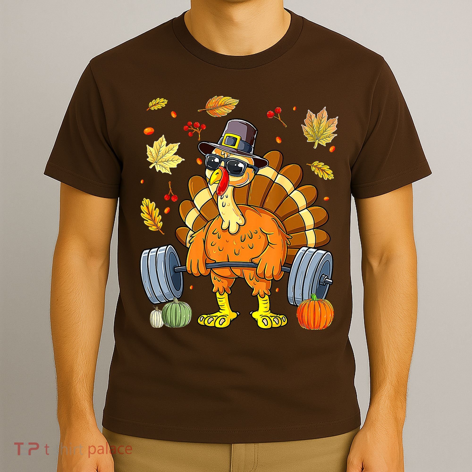 Turkey Deadlift Fitness Weightlifting Thanksgiving Day T-Shirt