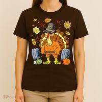 Turkey Deadlift Fitness Weightlifting Thanksgiving Day T-Shirt thumb 4
