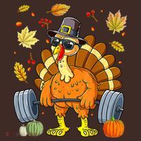 Turkey Deadlift Fitness Weightlifting Thanksgiving Day T-Shirt thumb 7