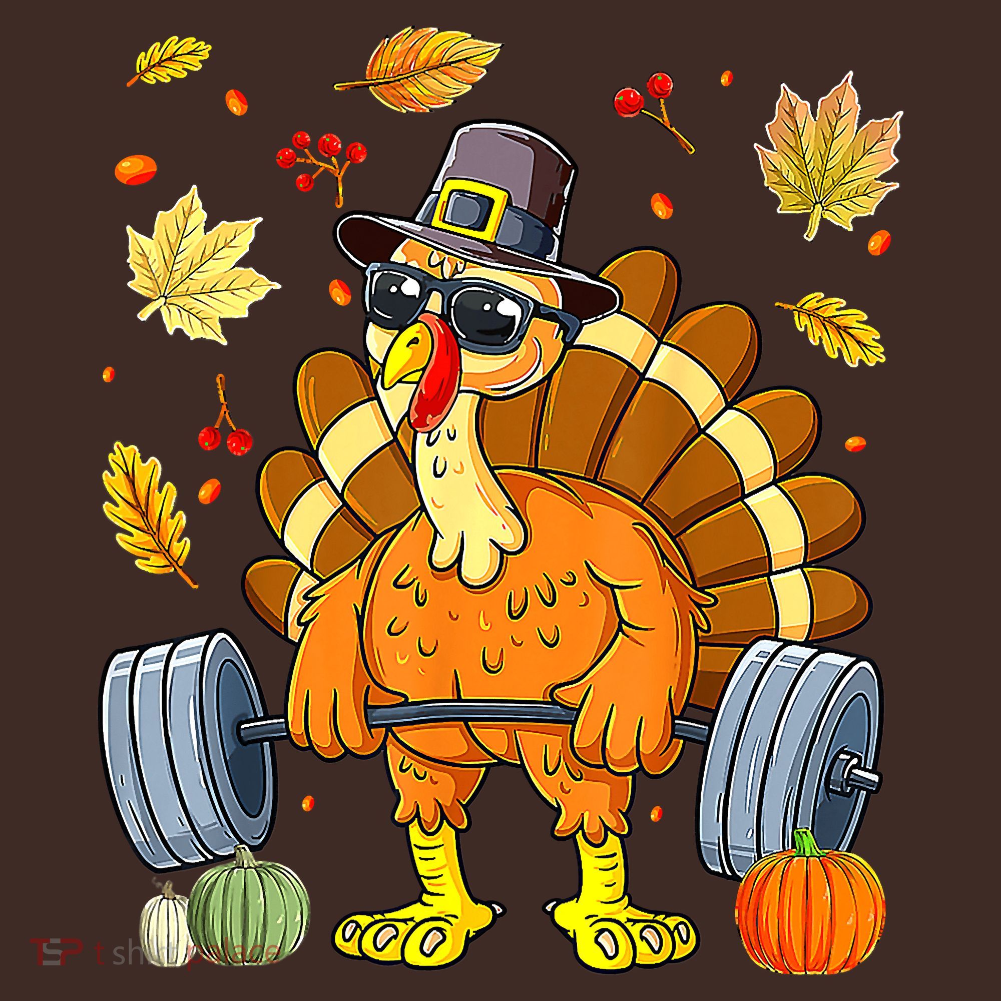 Turkey Deadlift Fitness Weightlifting Thanksgiving Day T-Shirt