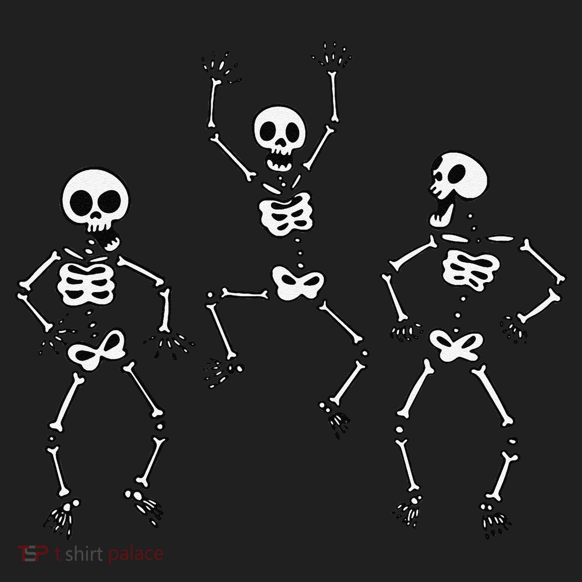 Three Dancing Funny Skeletons Halloween Women's Sweatshirt