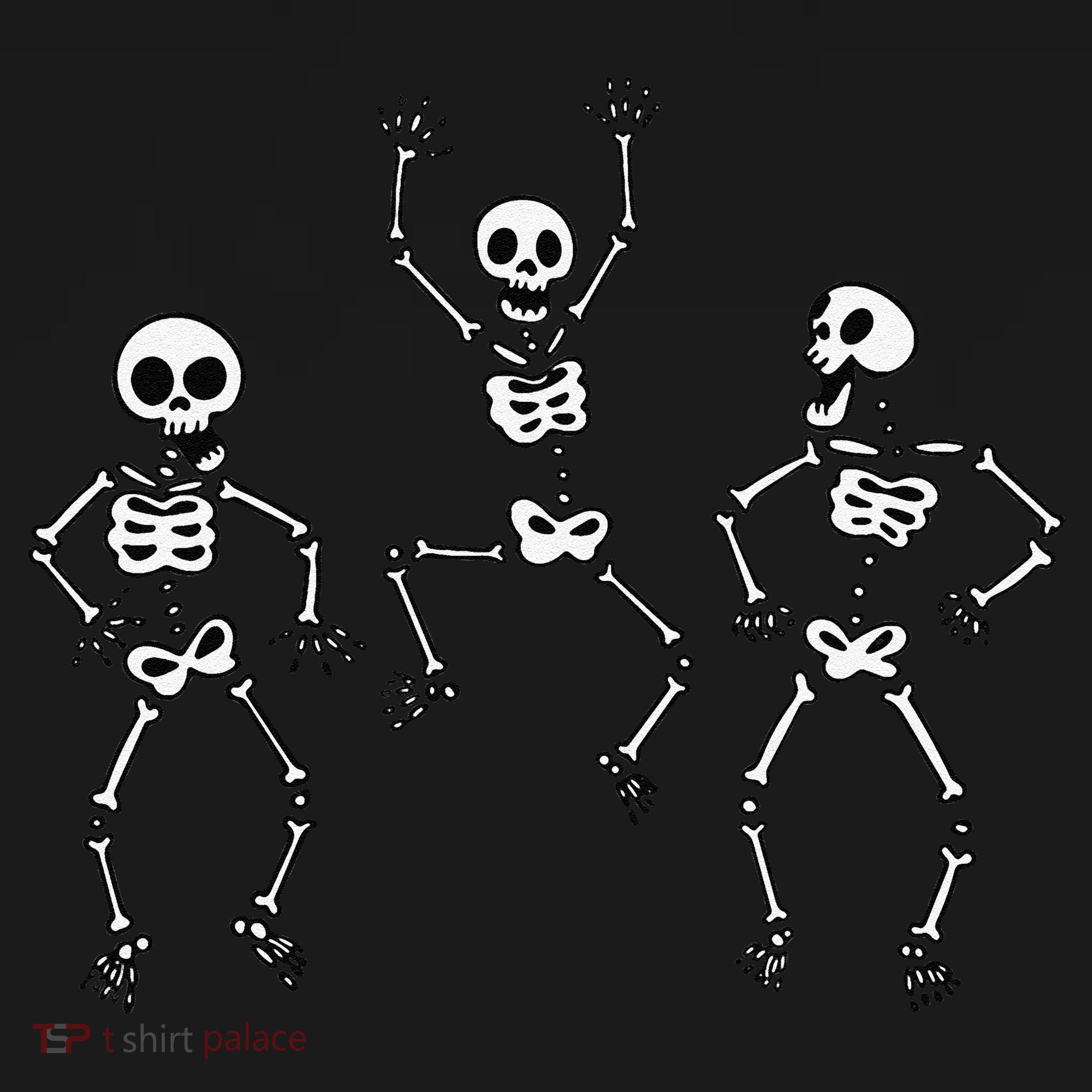 Three Dancing Funny Skeletons Halloween Pajama Set