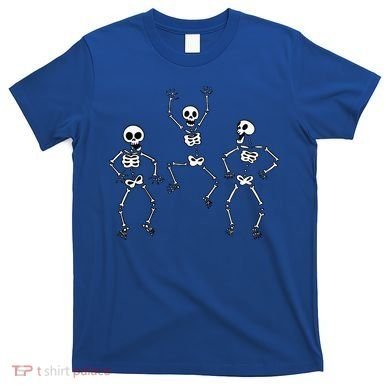 Three Dancing Funny Skeletons Halloween T-Shirt