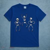Three Dancing Funny Skeletons Halloween T-Shirt thumb 5