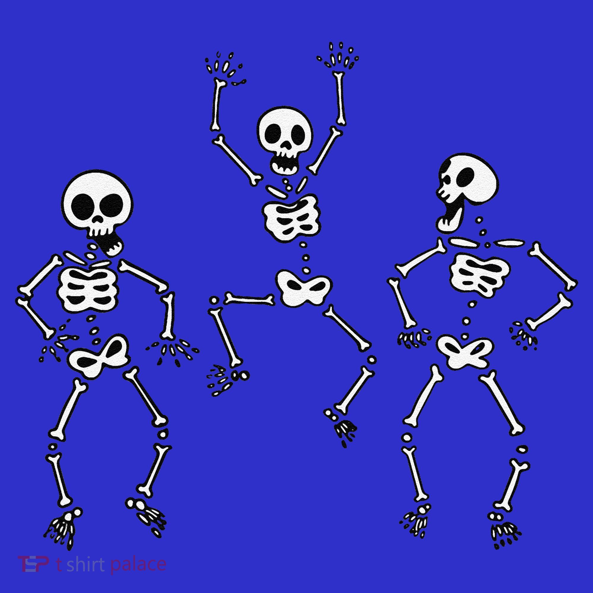 Three Dancing Funny Skeletons Halloween T-Shirt