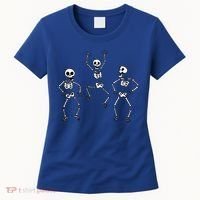 Three Dancing Funny Skeletons Halloween Women's T-Shirt thumb 0