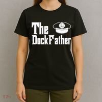 The Dock Father Captain Of The Boat Dad Funny Fathers Day T-Shirt thumb 4