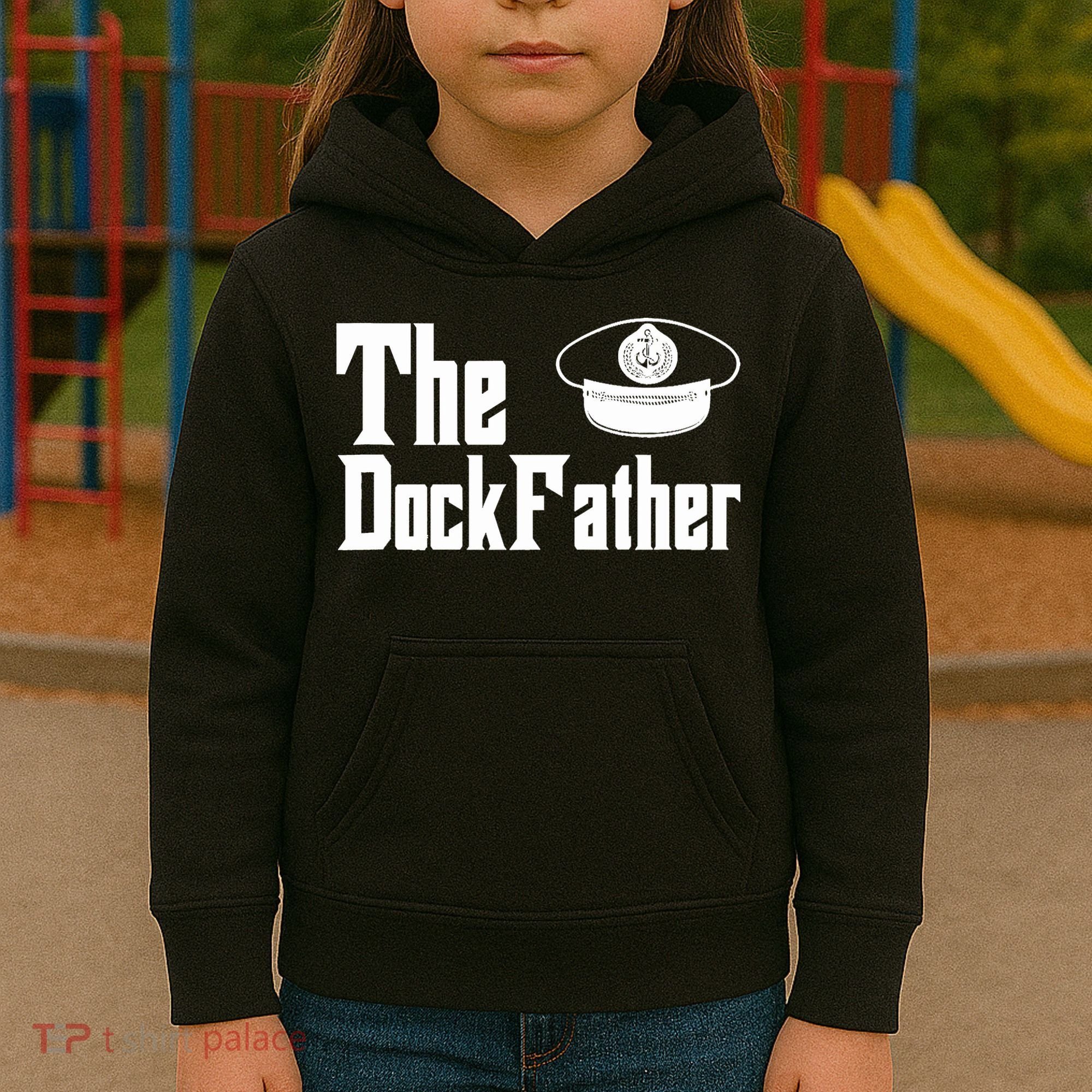 The Dock Father Captain Of The Boat Dad Funny Fathers Day Kids Hoodie
