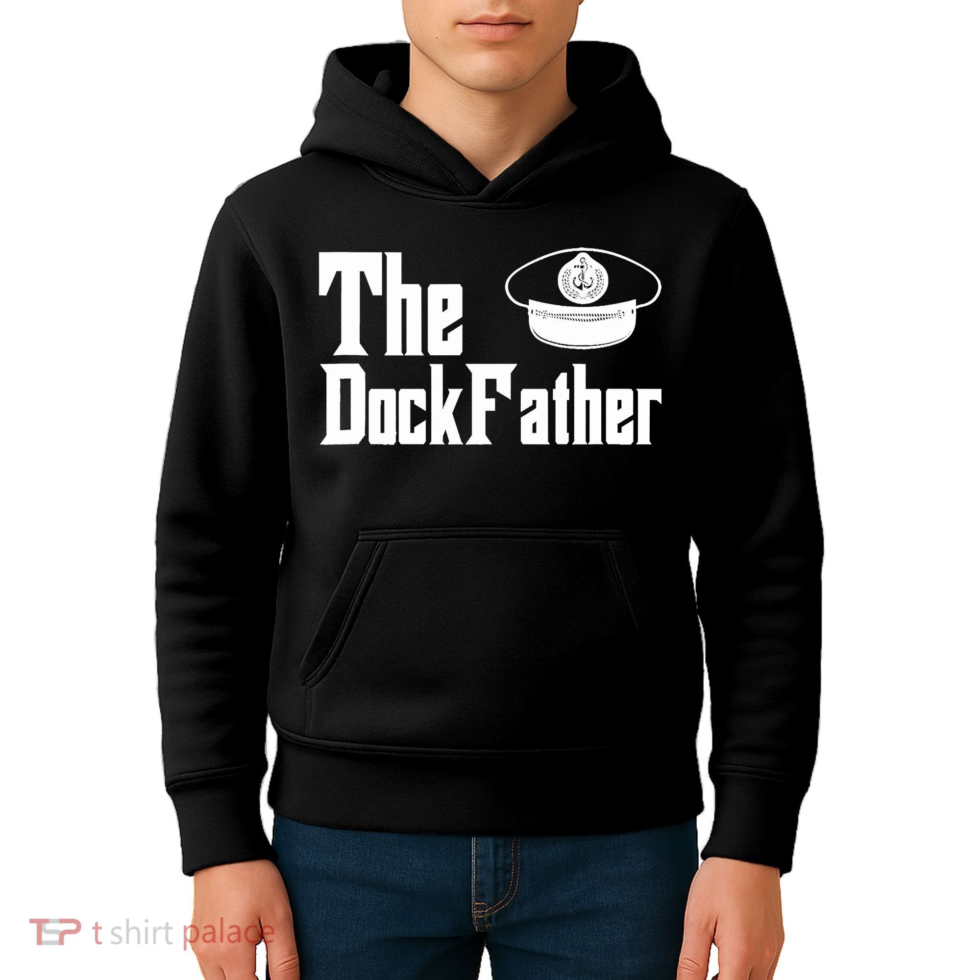 The Dock Father Captain Of The Boat Dad Funny Fathers Day Kids Hoodie