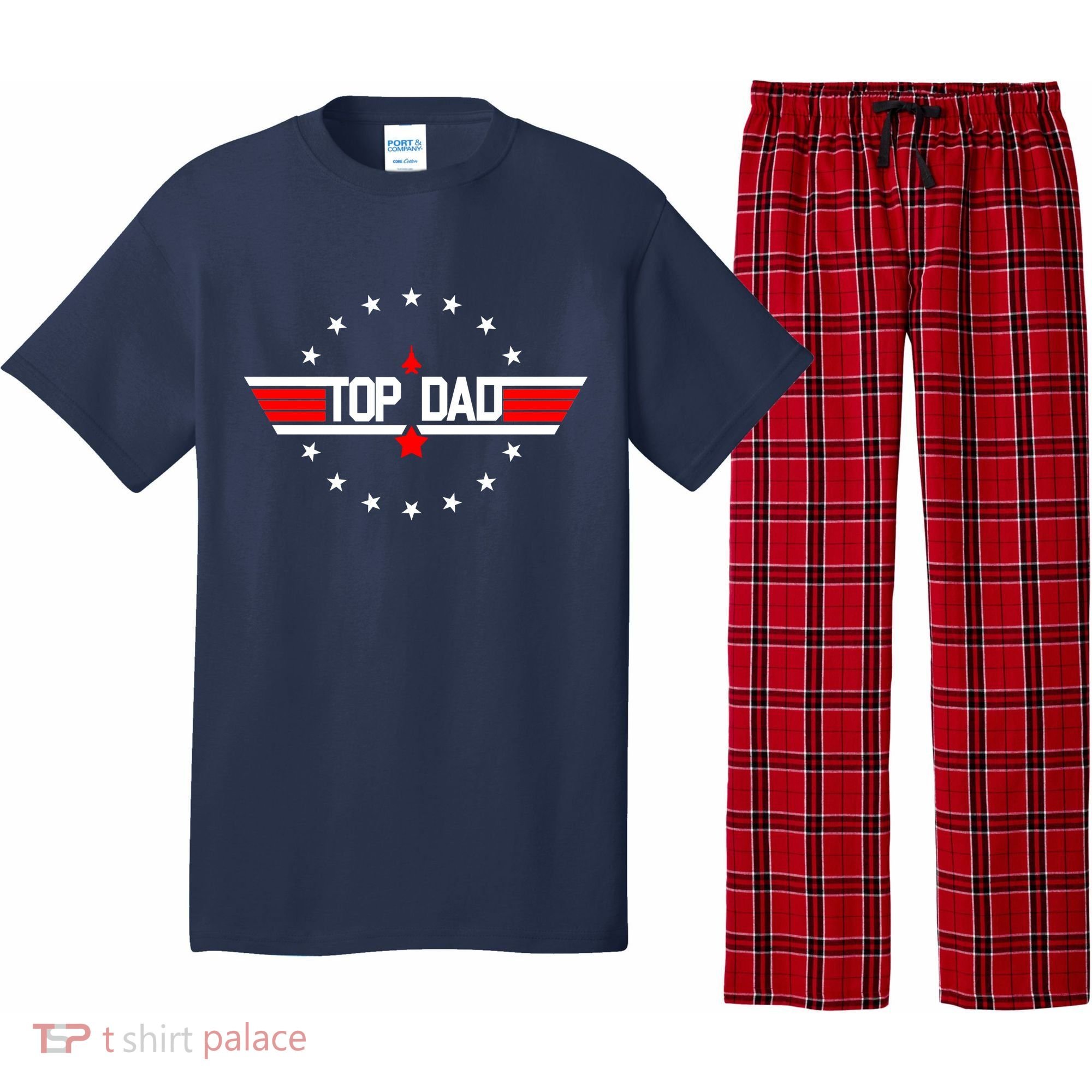 Top Dad Father's Day Airplane Pilot Pajama Set