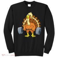 Turkey Deadlift Funny Thanksgiving Day Fitness Weightlifting Sweatshirt thumb 0